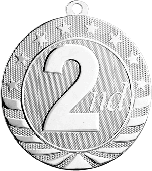 Second Place Medal Silver Design PNG image with transparent background