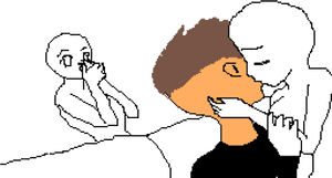 Secret Kiss Interrupted PNG image with transparent background