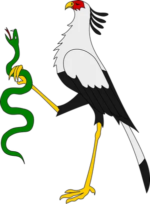 Secretary Bird Cartoon PNG Image