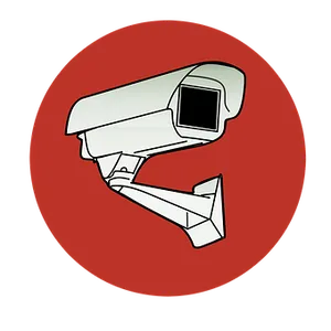 Security Camera Icon Red Background PNG Image