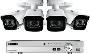 4k Ultra Hd 4 Channel Security System With 4 Ultra - Lorex Dvr, HD Png Download PNG image with transparent background