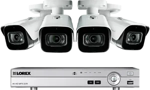 Security Camera System4 K D V R Unit PNG Image