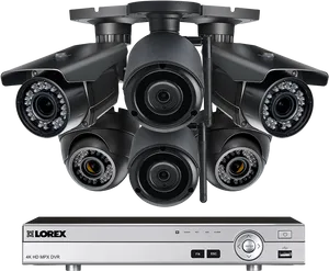 Security Camera Systemwith D V R PNG Image