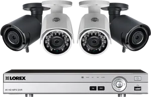 Security Camera Systemwith D V R PNG Image