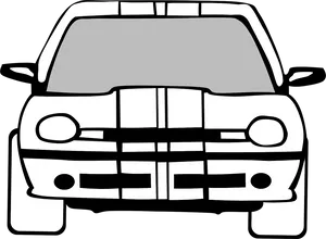 Sedan Front Outline Vector PNG Image