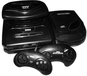 Sega Genesis32 X C D Combo Setup PNG Image