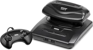 Sega Genesis32 X Consolewith Controller PNG Image