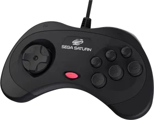 Sega Saturn Controller Black PNG Image