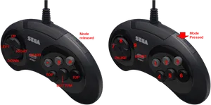 Sega6 Button Controller Comparison PNG Image