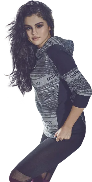 Selena Adidas Neo Photoshoot PNG Image