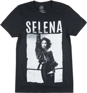 Selena Quintanilla Black T Shirt Graphic PNG Image