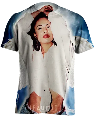 Selena Quintanilla Graphic T Shirt Design PNG Image