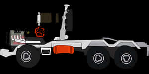Semi Truck Side View Vector Illustration PNG image with transparent background