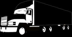 Semi Truck Silhouette PNG image with transparent background