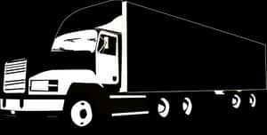 Semi Truck Silhouette PNG image with transparent background