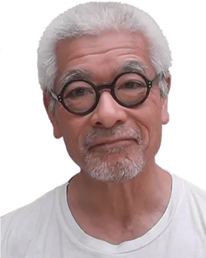 Senior Man Round Glasses PNG Image