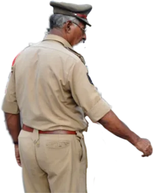 Senior Policeman Profile View PNG Image