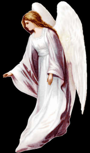 Serene Angel Illustration PNG image with transparent background