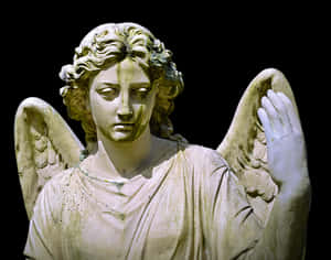 Serene Angel Statue PNG image with transparent background