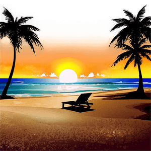 Serene Beachside Sunset Landscape PNG 06232024 PNG image with transparent background
