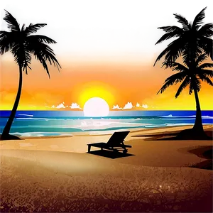 Serene Beachside Sunset Landscape Png 06232024 PNG Image