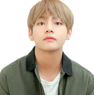 Serene_ Gaze_ Taehyung_ Portrait PNG Image