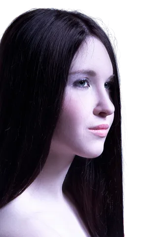 Serene Profile Portrait Woman PNG Image