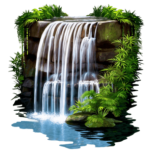 Serene Waterfall PNG 06112024 PNG image with transparent background