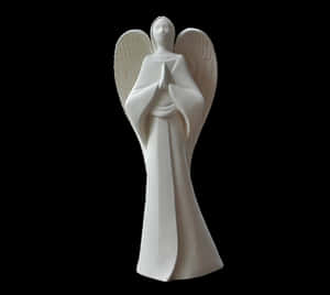 Serene White Angel Figurine PNG image with transparent background