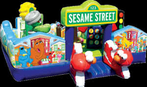 Sesame Street Learning Bounce House - Sesame Street Bounce House Rental Near Me PNG image with transparent background