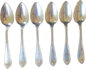 Setof Silver Spoons PNG Image