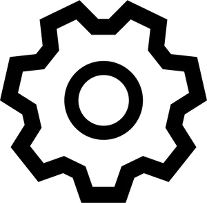 Settings Gear Icon Black Silhouette PNG Image