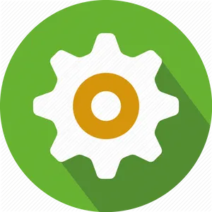 Settings Gear Icon Green Background PNG Image