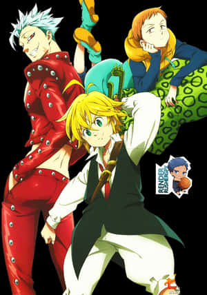 Seven Deadly Sins Group Pose PNG image with transparent background