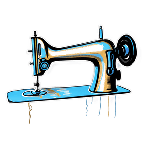 Sewing Machine with Fabric PNG 05252024 PNG