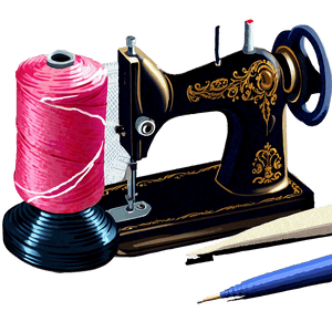 Sewing Machine with Fabric PNG fmb44 PNG