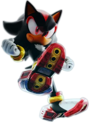 Shadow The Hedgehog Action Pose PNG Image