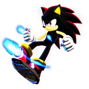 Shadow The Hedgehog in Action PNG eut PNG image with transparent background