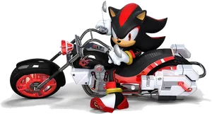 Shadow The Hedgehog On Motorcycle PNG Image