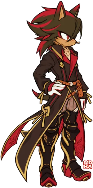 Shadow The Hedgehog Pirate Outfit PNG Image