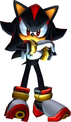 Shadow The Hedgehog Standing Pose PNG Image