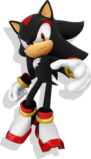 Shadow The Hedgehog Standing Pose PNG Image