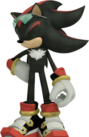 Shadow The Hedgehog Standing Pose PNG Image