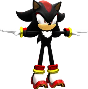 Shadow The Hedgehog Standing Pose PNG Image