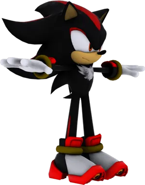 Shadow The Hedgehog Standing Pose PNG Image