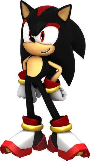 Shadow The Hedgehog Standing Pose PNG Image