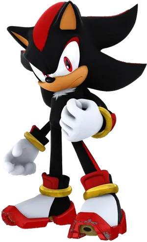 Shadow The Hedgehog Standing Pose PNG Image