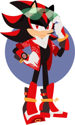 Shadow The Hedgehog Stylish Pose PNG Image