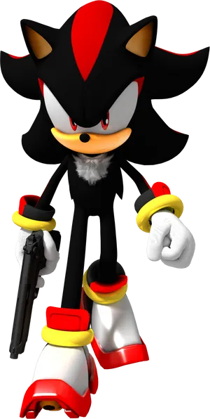 Shadow The Hedgehog With Gun PNG Image