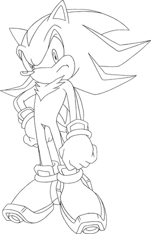 Shadowthe Hedgehog Lineart PNG Image